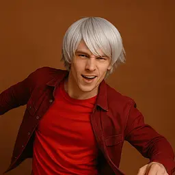 Перука для косплею коротка Sakata Gintoki штучне волосся 25 см Сивий - мініатюра 1