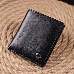 Компактний гаманець для грошей із натуральної гладкої шкіри ST Leather 19418 чорний - мініатюра 7