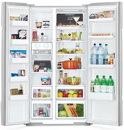 Холодильник SBS Hitachi R-S700PUC2GBK 180х77х92см 2 двері Х-377 л М-228 л A++ NF Інвертор Чорний скло (R-S700PUC2GBK) - мініатюра 2