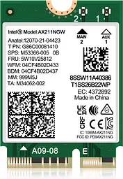 Мережева карта Intel WIFI 6E AX211NGW CNVIO2 Тридіапазонний адаптер, MU-MIMO, Bluetooth модуль для ПК/Ноутбука (19528) - мініатюра 2