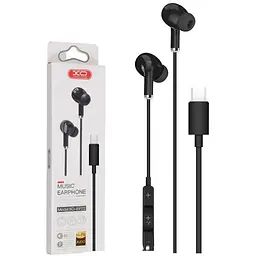 Дротові навушники XO EP23 music earphone Type-C штекер чорні - мініатюра 3