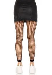 Колготки без стопи Leg Avenue Industrial Net footless tights, One Size, чорні, в сітку - мініатюра 5