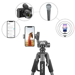 Штатив NeePho NP-8840 66-170см (знімний майданчик + тримач + чохол) Чорний - мініатюра 4