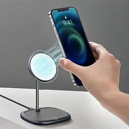 Беспроводное ЗУ Baseus Swan Magnetic Desktop Bracket Wireless Charger(suit for IP12) WXSW-01 Black - мініатюра 6