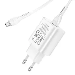 Адаптер мережевий HOCO Type-C to Type-C Cable Jetta charger set N22 25W білий - мініатюра 4