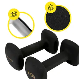 Гантелі вінілові Cornix Square 2 x 2 кг XR-0407 Black - мініатюра 9