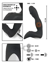 Масажер простати Rebel Rechargeable Prostate Stimulator, 12.7 см чорний - мініатюра 8