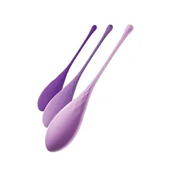 Набір вагінальних кульок Pipedream Kegel Train-Her Set, 3 шт., фіолетовий - мініатюра 3