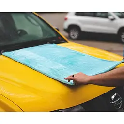 Рушник для сушіння авто Мікрофібра 40х60 мм 1200g/m2 JYM (Сіра-Синя) - мініатюра 2