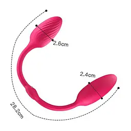 Вібратор подвійний гнучкий Pretty Love Double Egg анально-вагінальний 10 режимів USB Рожевий - мініатюра 2