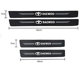 Захисна плівка накладка на пороги для Daewoo Чорний Карбон 4 шт - мініатюра 5