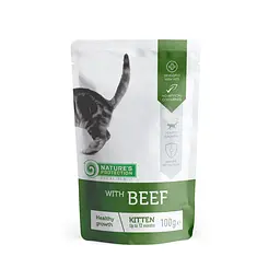 Вологий корм для здорового росту кошенят з яловичиною Nature's Protection Kitten Healthy Growth with Beef, 100г