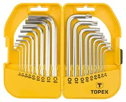 Ключі комбіновані шестигранні та Torx CrV, 1.5-10мм, T10-T50 набір 18шт Topex hoz0012929 - мініатюра 2