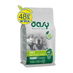 Сухий корм для собак OASY One Animal Protein ADULT Medium/Large з кроликом 18 кг (8053017349336)