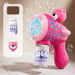 Пістолет з мильними бульбашками H058 Little Bear + bottle 50ml Pink - мініатюра 2
