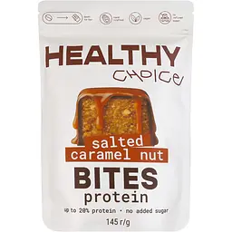 Цукерки Protein Bites Salted Caramel Nut в чорному шоколаді Healthy Choice 10 шт.