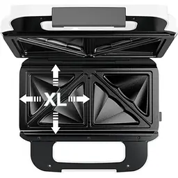 Мультимейкер Tefal Snack XL 850 Вт тефлон 3 пластини корпус пластик біло-чорний (SW701110) - мініатюра 12