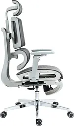 Офісне ергономічне крісло GT Racer B-2450 White/Gray - мініатюра 6