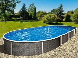 Басейн каркасний 5.5х3.7х1.2м без фільтру, AZURO RATTAN, з отворами 3EXB0397