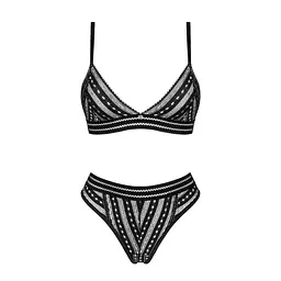 Комплект білизни Obsessive Natilya 2-pcs set XS/S, black, бюстгальтер, трусики - мініатюра 5