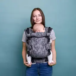 Ерго рюкзак регульований від народження 0 - 18 місяців "Adapt" Coolbabka Сірий Leaf