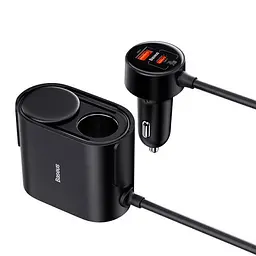 Автомобільний зарядний пристрій Baseus High Efficiency Pro 1-for-2 Car Cigarette Lighter 30W C00455300121-00 Black