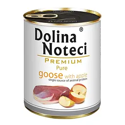 Вологий корм для собак алергіків Dolina Noteci Premium Pure з гускою та яблуком банка 800 г