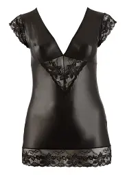 Міні-сукня Cottelli Curves Wet Look, XL (чорний) - мініатюра 3