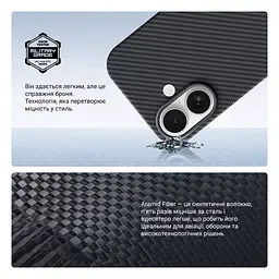 Чехол ArmorStandart BlackIcon Aramid Twill MagCase для Apple iPhone 17 Black (ARM90148) - мініатюра 4