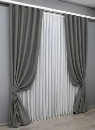 Комплект штор VR-Textil Midnight блекаут 2 шт 150x290 см сірий (1671ш) - мініатюра 3