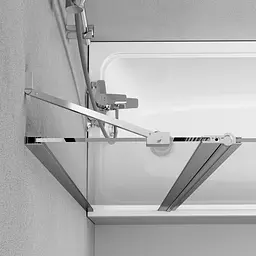 Шторка для ванни Am.Pm Gem 80x140 см орна з нерухомою стінкою хром WU90BS-D3W5-140CT, Універсальна, прозорий, хром - мініатюра 6