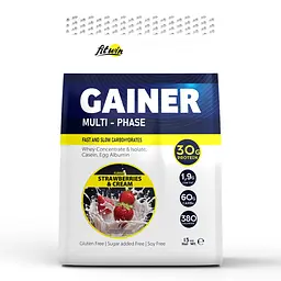 Гейнер Gainer Multi-Phase, 1.5 кг Полуниця із вершками FitWin fit0016810
