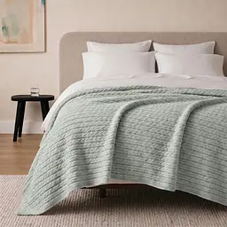 Плед покривало Cosas Pistachio Knitted Braid 230х240 см косичка (Blanket_35Pistachio_KnittedBraid_230x240) - мініатюра 2