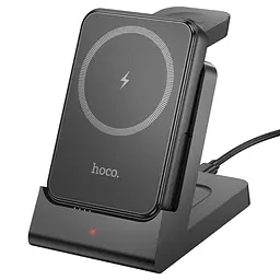 Power bank Hoco J149 3в1 5000mAh магнітний з функцією бездротової зарядки чорний