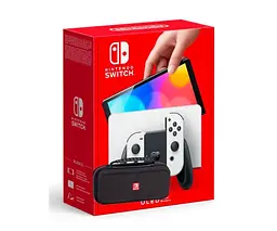 Ігрова консоль Nintendo Switch OLED model White + Чохол Deluxe Travel Case Black + Захисне скло - мініатюра 7
