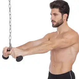 Ручка для тяги York Fitness V-подібна на трицепс з гумовими рукоятками, хром - мініатюра 5