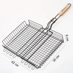 Решітка гриль для овочів, грибів та риби (30x42 см), чорна, Ecokraft (6920021769127) - мініатюра 3
