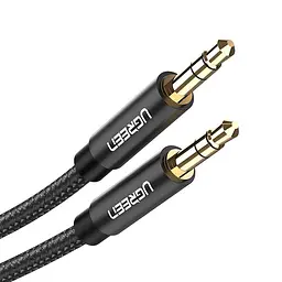 Аудіо кабель AUX 3.5mm (miniJack) Ugreen AV112 1м Чорний - мініатюра 2