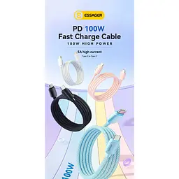 Дата кабель USB-C to USB-C 1.0m 100W white Essager (EXCTT1-WL02-P) - миниатюра 2