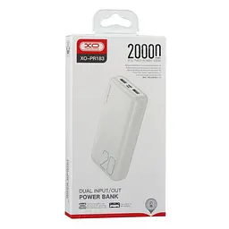 Зовнішній акумулятор XO PR183 20000 mAh універсальна батарея біла - мініатюра 2