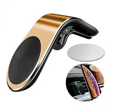 Автодержувач Car Holder L-103 золотосте кріплення магнітний тримач для телефону - мініатюра 5