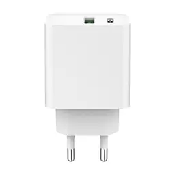 Зарядний пристрій Gembird USB-A + Type-C (PD20W + QC3.0 18W) white (TA-UC-PDQC20-01-W) - мініатюра 2