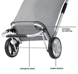 Сумка-візок ShoppingCruiser Foldable 45 Grey (604360) - мініатюра 6