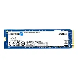 Твердотільний накопичувач SSD 500Gb, NV3, PCI-E 4.0 x4, M.2 2280, 3D TLC, 5000/3000 МБ/с Kingston teh0019777