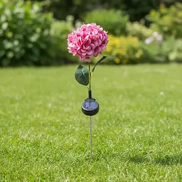 Садовий світильник SunLamp на сонячній батареї — гортензія LED, 2 шт., декор саду, датчик присмерку - мініатюра 4