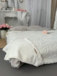Покривало Zeintex Palermo махрове бавовняне молочне 200х300 см - мініатюра 2