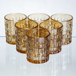 Набір чарок для міцних напоїв Yiwu Shot glass 6 штук по 75 мл коричневий склянки для віскі з товстими стінками HP-17-37
