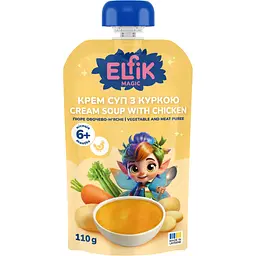 Пюре овочево-м’ясне Elfik Magic Крем суп з куркою 110 г
