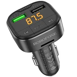 АЗП FM модулятор Borofone BC43 Flash 18W+QC3.0 (2USB-A) Black - мініатюра 2