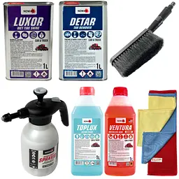 Набір для миття автомобілів Nowax TopLux Ventura Luxor Detar №2 Піногенератор ручний та Піна активна 7 шт.